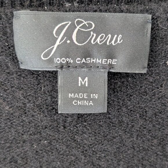 J.Crew Cashmere V Neck Sweater, Black, Size Medium - Picture 3 of 4